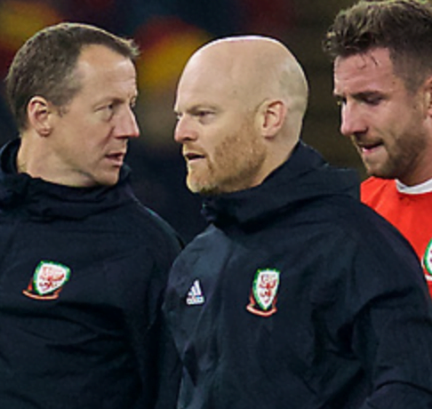 Sean at the Wales v Denmark match